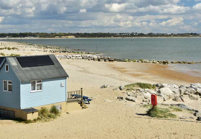 Sandstrände auf Mudeford Sandspit