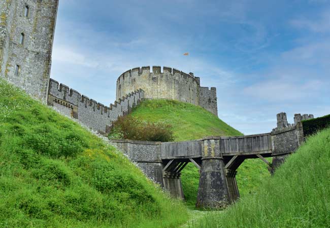 Arundel Castle medieval keep and moat